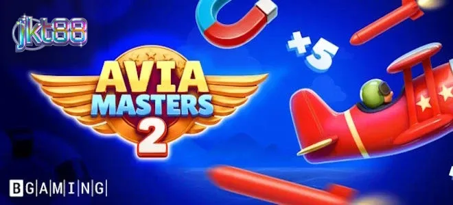 Tampilan visual antarmuka permainan slot Aviamasters 2 dengan tema penerbangan